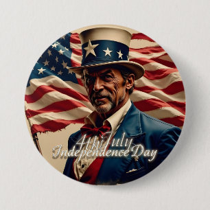 4 juli – Geest van Onafhankelijkheid Ronde Button 7,6 Cm