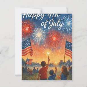 4 juli Gelukkige Onafhankelijkheidsdag Briefkaart