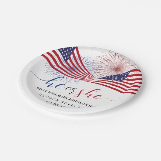 4 juli Gender Reveal. Papieren Bordje (Gekanteld)