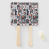 4 juli Generatief patroon Handwaaier (Voorkant en achterkant)