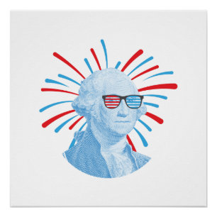 4 juli George Washington bril Perfect Poster