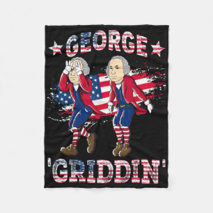 4 juli George Washington Griddy George Griddi Fleece Deken