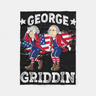 4 juli George Washington Griddy George Griddi Fleece Deken