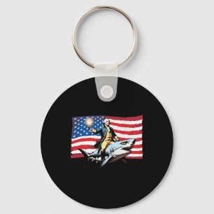 4 juli George Washington Rijden Shark America Sleutelhanger
