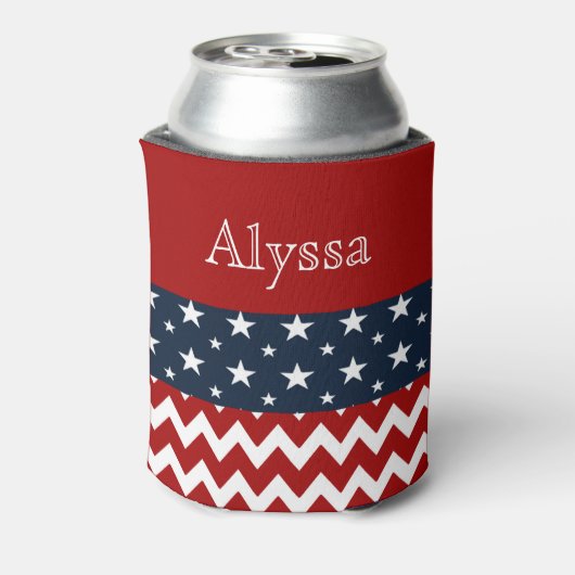 4 juli Gepersonaliseerde blikhouder Blikjeskoeler (Blikje Achterkant)