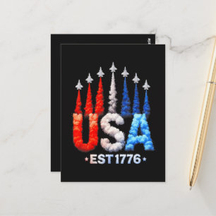 4 juli gevechtsvliegtuigen VS patriottisch Briefkaart