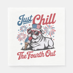 4 juli Gewoon chillen op de vierde Bulldog Servet