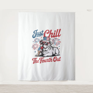 4 juli Gewoon chillen op de vierde Bulldog Wandkleed