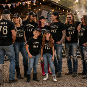 4 juli gezelf gefotografeerd met het gezin Geboren T-shirt