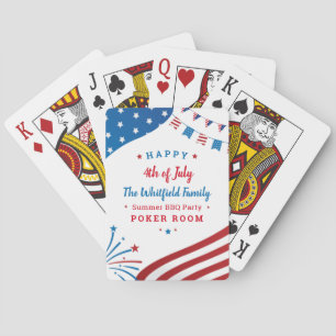 4 juli gezelschapsspellen rood wit blauw pokerkaarten