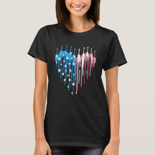 4 juli gitaar hart Amerikaanse vlag T-shirt