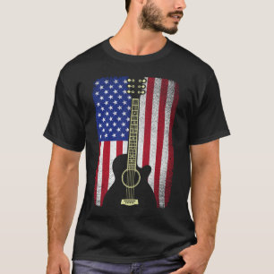 4 juli gitaarmuzikant USA Amerikaanse vlag T-shirt