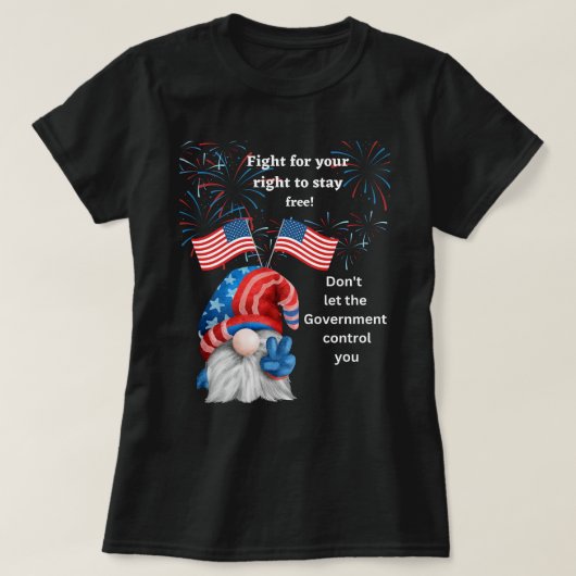 4 juli Gnome met VS vlag T-shirt (Design voorkant)