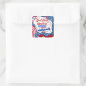 4 juli, God zegene Amerika Vierkante Sticker (Tas)