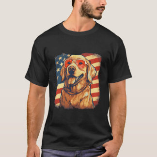 4 juli Gouden Amerikaanse vlag Patriottische Golde T-shirt