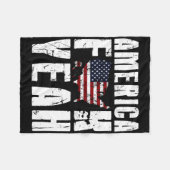 4 juli Grappig - Amerika Yeah Fleece Deken (Voorkant (Horizontaal))