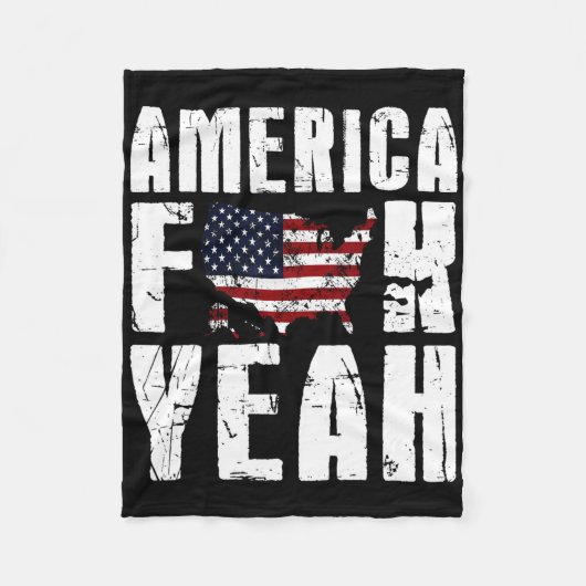 4 juli Grappig - Amerika Yeah Fleece Deken (Voorkant)