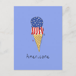 4 juli: Grappig Amerikaans ijs Briefkaart