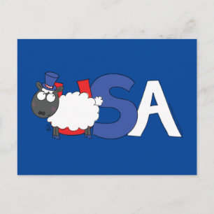 4 juli Grappig USA Schaap Briefkaart