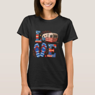 4 juli grappige camperbus USA-vlag patriottisch ka T-shirt