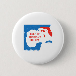 4 juli: Grappige mullet van de Golf van Amerika Ronde Button 5,7 Cm