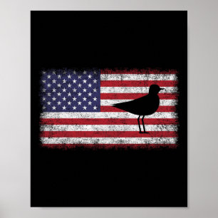 4 juli Grappige Patriottische Snowy Plover Vogelli Poster