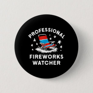 4 juli grappige professionele vuurwerk kijker ronde button 5,7 cm