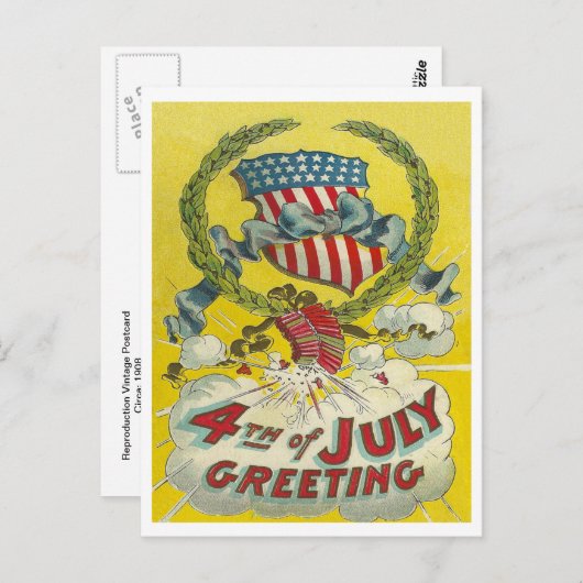 4 juli groet briefkaart (Voorkant / Achterkant)