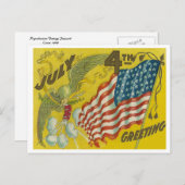 4 juli Groet Briefkaart (Voorkant / Achterkant)