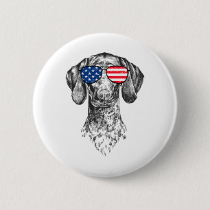 4 juli Gsp-hond Patriottisch Amerika Zonnebril Ame Ronde Button 5,7 Cm