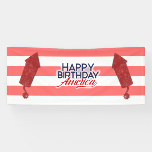 4 juli Happy Birthday America Banner
