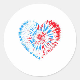 4 juli hart tie-dye Amerikaanse vlag jongens meisj Ronde Sticker