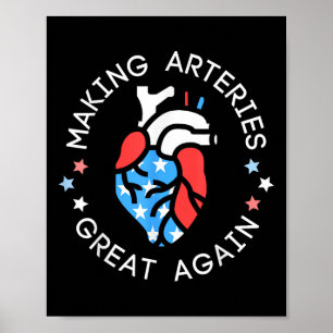 4 juli hartverpleegkundige maken slagaders grote A Poster