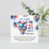 4 juli Het is een jongen Bedankkaart (Staand voorkant)