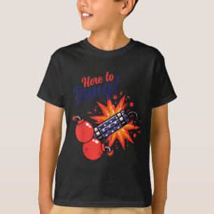 4 juli hier om vuurwerk te knallen Grappige humor T-shirt