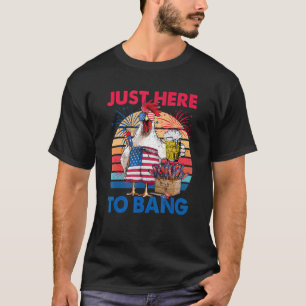4 juli hier om vuurwerk te knallen USA vlag Ch T-shirt