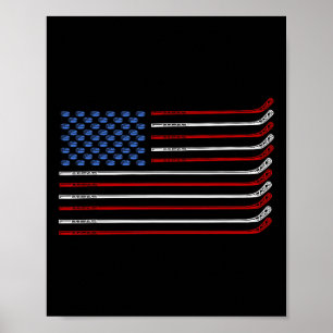 4 juli hockey Amerikaanse vlag USA Patrio Poster