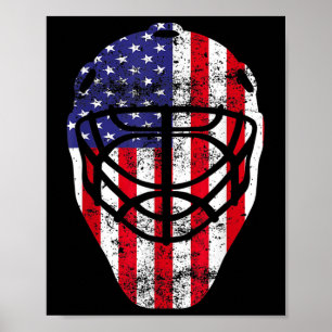 4 juli Hockey Goalie Mask American Fl Poster