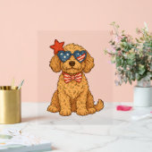 4 juli Hond Acryl Bord (Huwelijk)