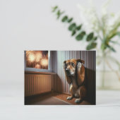 4 juli Hond en Vuurwerk Briefkaart (Staand voorkant)