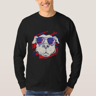 4 juli hond puppy grappige USA vlag patriottische T-shirt