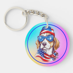 4 juli honden sublimatie-66361 sleutelhanger
