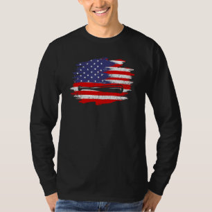 4 juli-honkbal Amerikaanse vlag met slagpatr T-shirt
