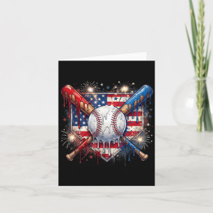 4 juli honkbal drip ijs patriottisch kaart