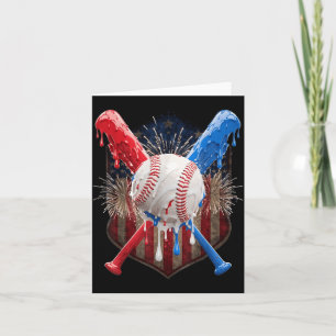4 juli-honkbal-druppel ijs patriottisch kaart
