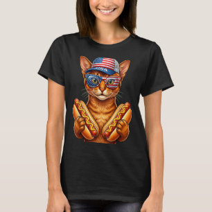 4 juli Hotdog Abyssijnse Grappige Patriottische VS T-shirt