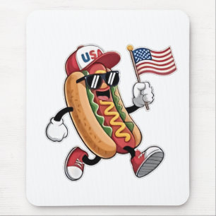 4 juli Hotdog Amerikaanse Onafhankelijkheid 1776 Muismat