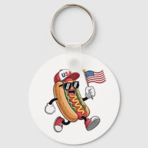 4 juli Hotdog Amerikaanse Onafhankelijkheid 1776 Sleutelhanger