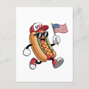 4 juli Hotdog Amerikaanse Onafhankelijkheid 1776 Uitnodiging Briefkaart