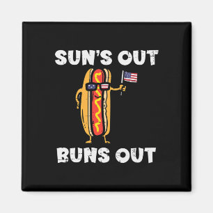 4 juli Hotdog Amerikaanse vlag zonnen uit grappige Magneet